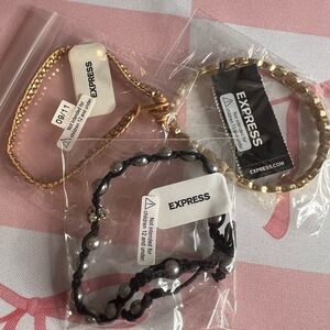 Express Gold and Black Bracelet Trio ❤️